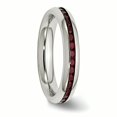 thumbnail image 4 of Pierre de Naissance Zircone Cubique Rouge Foncé en Acier Inoxydable de 4 Mm, 4 of 10