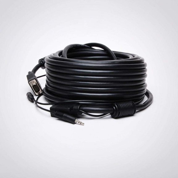 SVGA Cable with 3.5mm Audio - Double Shielded VGA/SVGA/UXGA Monitor Cable with 3.5mm Audio Jack (Male to Male) - Support High Video Resolution for LCD LED Monitor HDTV Projector