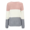 thumbnail image 2 of Vedolay Pullover Sweaters for Women Striped 2023 Long Sleeve Ribbed Knit Loose Oversized Pullover Sweaters,Pink S, 2 of 4