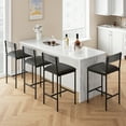 thumbnail image 2 of Wide Seat PU Upholstered Bar Stools Set of 4 – 25.5" Counter Height, Backrest & Footrest, Easy Assembly, Ideal for Kitchen Island, Dining Room, Bar Counter, Rustic Grey – Four-Piece Bar Chair, 2 of 8