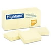 Highland 6539 1.38 in. x 1.88 in. Self-Stick Notes - Yellow (12 Pads/Pack)