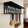 thumbnail image 6 of Medal Hanger Display Rack Trophy Shelf Wall Mount, Iron Medal Holder with Shelf, 15.7x4x2.7 in Black Metal Award Display for Sport Race Gymnastics, 6 of 6