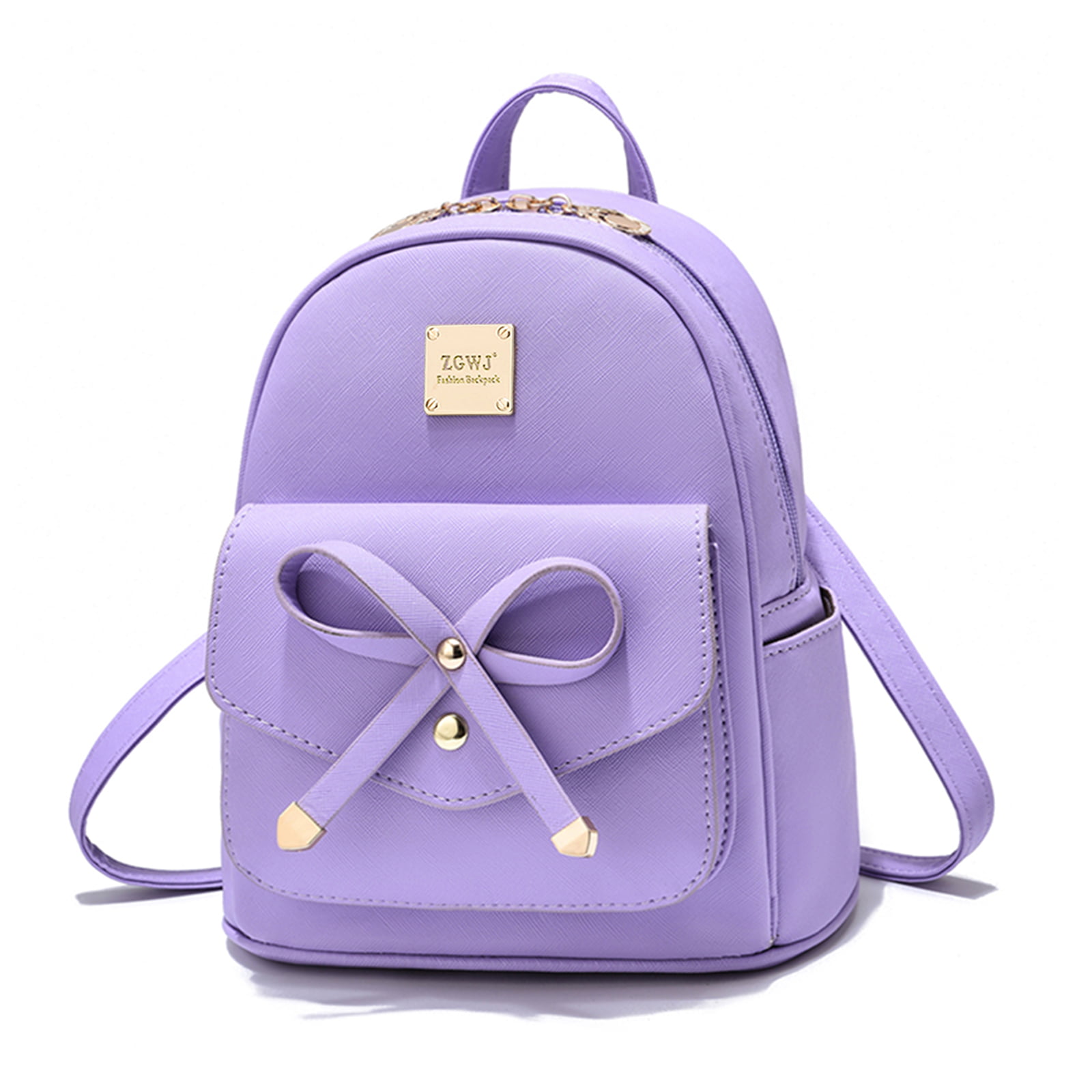 ZGWJ Mini Leather Backpack Purse Bowknot Small Backpack Cute Casual Travel Daypacks for Girls Women 3-Pieces 
