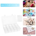 thumbnail image 4 of 2 Pack 15-Grid Clear Plastic Organizer Box with Adjustable Dividers – Craft Storage Container for Jewelry, Beads, Screws, Tackle, Washi Tape, Small Parts, 4 of 8