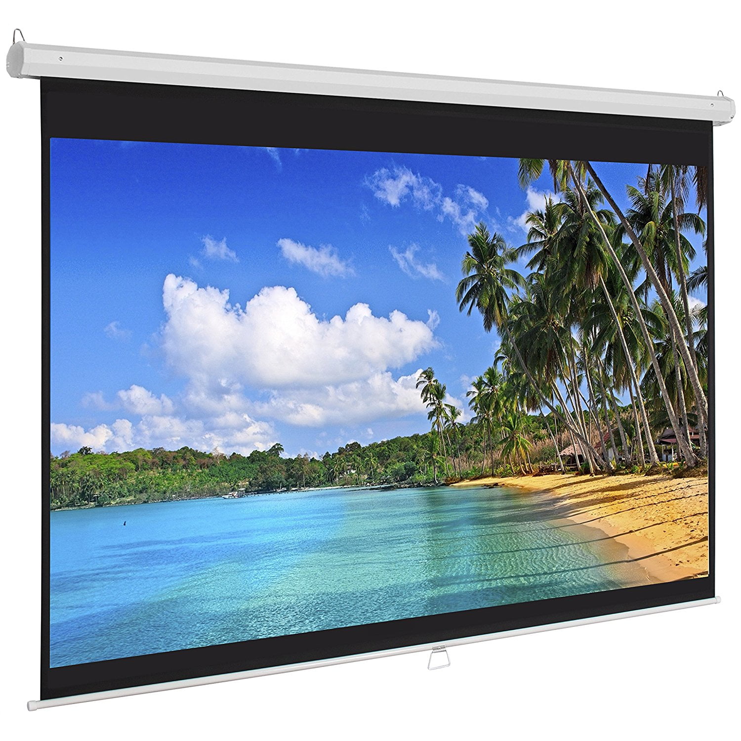 Details about   Projection Screen Matte Manual Pull Down White Home HD Movie Theater 120" 1:1 