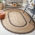thumbnail image 2 of SAFAVIEH Natural Fiber Joshua Bordered Area Rug, Natural/Brown, 7' x 9' Oval, 2 of 8