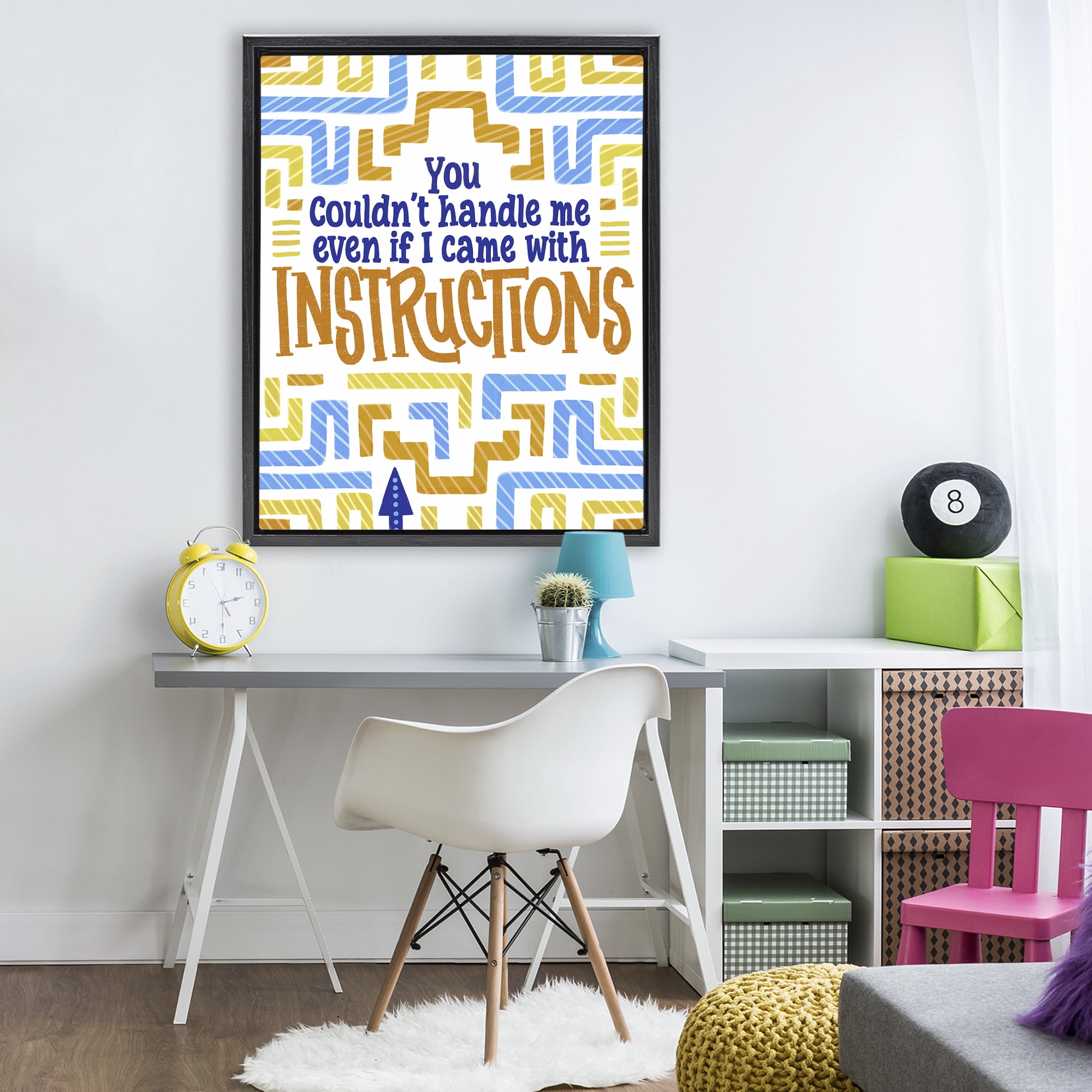 Stupell Industries Funny Can't Handle Me Black Framed Floater Canvas Wall Art, design by Connie Summers