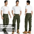 thumbnail image 6 of POENTAB Men's Casual Cargo Pants Pants Cotton Utility Work Pants Safety Durable Construction Trousers with 8 Pockets Green 34 (No Belt), 6 of 7