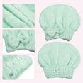 thumbnail image 5 of Diamond Shape Hair Drying Towel Dry Cap Lightweight Strong Absorbent for After Bath Drying Hair Green, 5 of 7