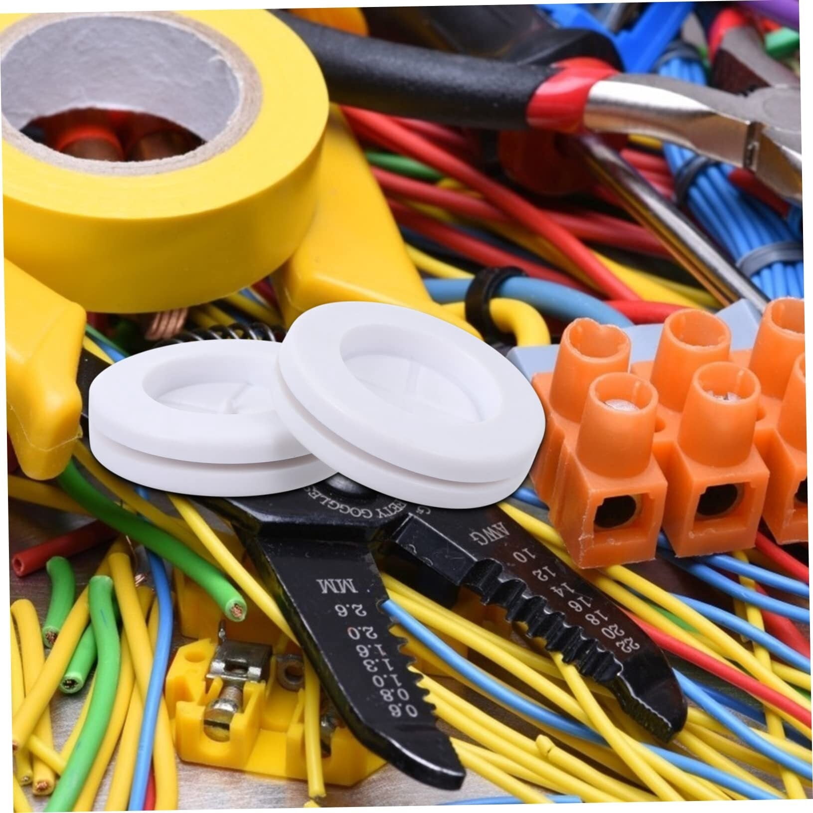 3sets Guard Coil Wire Gasket Firewall Wire Protection Grommets Round Wire Grommet Cable Protector Y Cable Wire Grommet Gasket Protectors Cable Ring White Synthetic 4pcs*3