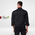 thumbnail image 3 of MEERA BEDDING & UNIFORMS Men's Chef Coat Pressional Hotel Kitchen Black Chef coat with Red Piping Full Sleeves Jacket/ Restaurant Canteen Working Uniform, 3 of 5