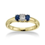 1/4 Carat Diamond and Sapphire 14kt Yellow Gold Three-Stone Ring — Keepsake Vibrance