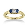 1/4 Carat Diamond and Sapphire 14kt Yellow Gold Three-Stone Ring — Keepsake Vibrance