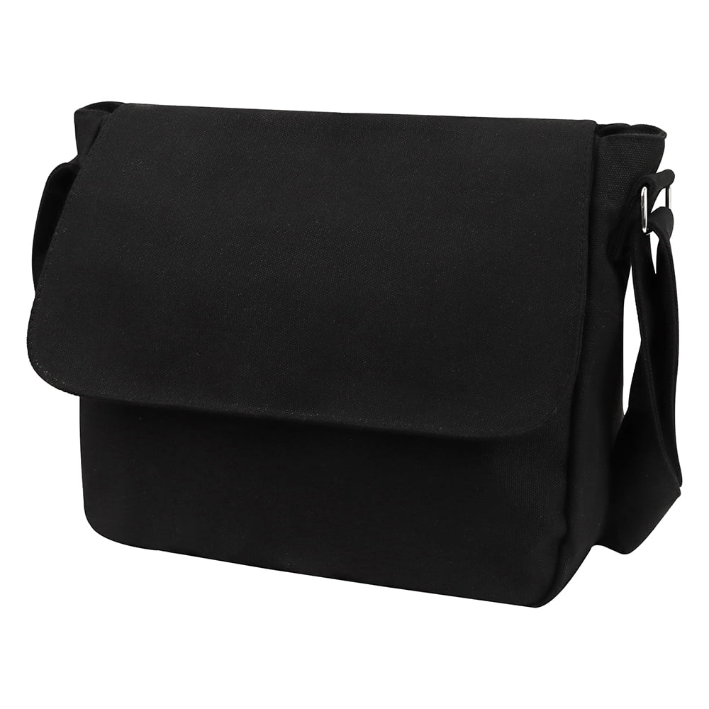Toptie Classic Canvas Messenger Bag, Black Canvas Shoulder Bag Side Bag ...