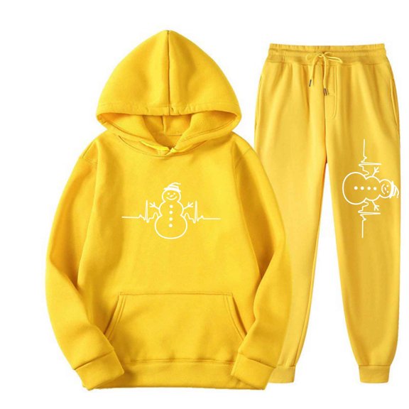 Dreluolixuan Christmas Christmas Loungewear Couple Long Sleeve Hoodie Solid Sweatpants Graphic Lightweight Casual Sweatsuit