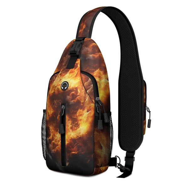 Sports Ball Print Sling Backpack for Men, Women Soccer Baseball Football Crossbody Daypack, Lightweight Athletic Training Bag