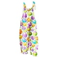 thumbnail image 3 of JURANMO Sales Prime Easter Jumpsuits for Women 2025 Cute Rabbit Egg Graphic Wide Leg Overalls Casual Adjustable Strap Cotton Linen Holiday Rompers with Pockets Multicolor M, 3 of 6