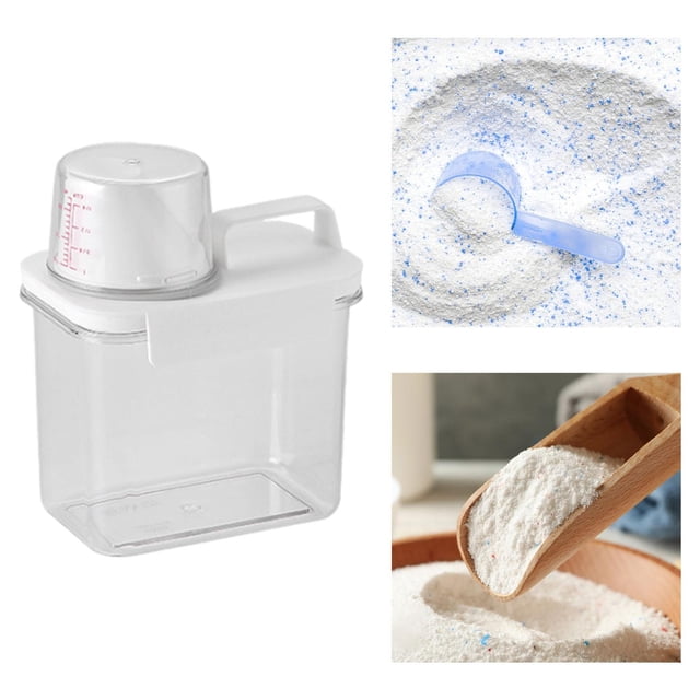 Contenedor de polvo para la colada, dispensador de polvo para la colada con tapas, dispensador de perlas potenciadoras para la colada para 1100ml
