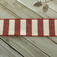 thumbnail image 4 of Ribbon Traditions Wide Stripe Wired Ribbon 2 1/2" By 10 Yards - Red / Off- White, 4 of 6