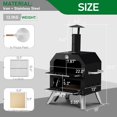 thumbnail image 3 of Hassch Outdoor Pizza Oven, 2-Tier Portable Wood Fired Pizza Maker with Stone, Removable Cooking Rack for Camping, BBQ, Party, Black, 3 of 9