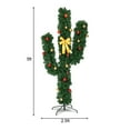 thumbnail image 3 of Costway 5Ft Pre-Lit Cactus Christmas Tree LED Lights Ball Ornaments, 3 of 11