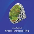 thumbnail image 6 of Sagefinds Genuine Green Turquoise and Antiqued Southwestern Style Sterling Silver Ring for Women - Size 10, 6 of 6