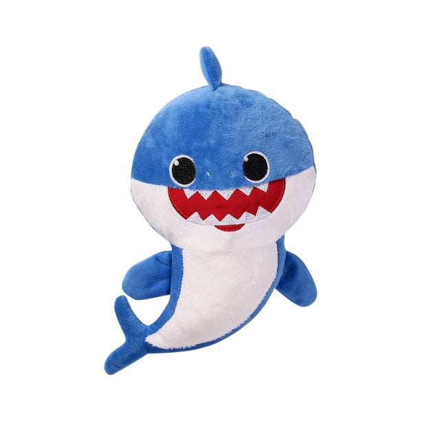 ZHANGHENG Baby Shark Toy Doll Music Sing Songs Dancing Luminous Cartoon Interactive Electric Plush Tool blue