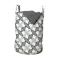 thumbnail image 1 of Geometric Laundry Bag, Modernistic Abstract Grid with Nested Rhombuses in Greyscale Layout, Basket with Handles Drawstring Closure for Laundromats, 13" x 19", Charcoal Grey and White, by Ambesonne, 1 of 4