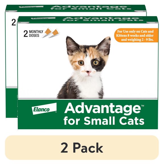 (2 pack) Advantage Topical Flea Treatment & Prevention For Small Cats 2-9 lbs. (2 Count)