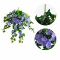 thumbnail image 2 of Clearance Under $10 Artificial flowers, Artificial Morning Glory Flowers For Spring Outdoor Hanging Decoration Wall Wisteria Hanging Basket Plants For Wedding Corridor Yard Gardens Patios Balcon, 2 of 9