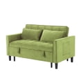 thumbnail image 6 of BSHTI 53.94" Pull-Out Sleeper Sofa Bed with Velvet Upholstery, 3-Position Reclining Back, Solid Wood Frame for Apartment/Office, Office（Olive Green）, 6 of 8