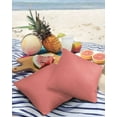 thumbnail image 3 of Pack of 2 Outdoor Pillow Covers, Peach Solid Waterproof Square Throw Pillowcase Cushion Decorative Pillow Covers for Couch Patio Tent, 24x24 in, 3 of 6