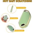 thumbnail image 3 of Key Fob Cover Compatible with Kia Telluride Sorento K4 K5 GT-LINE 2023-2026 5 Button Leather TPU Full Protection Keychain Case Holder Protector,Gold/Green, 3 of 6