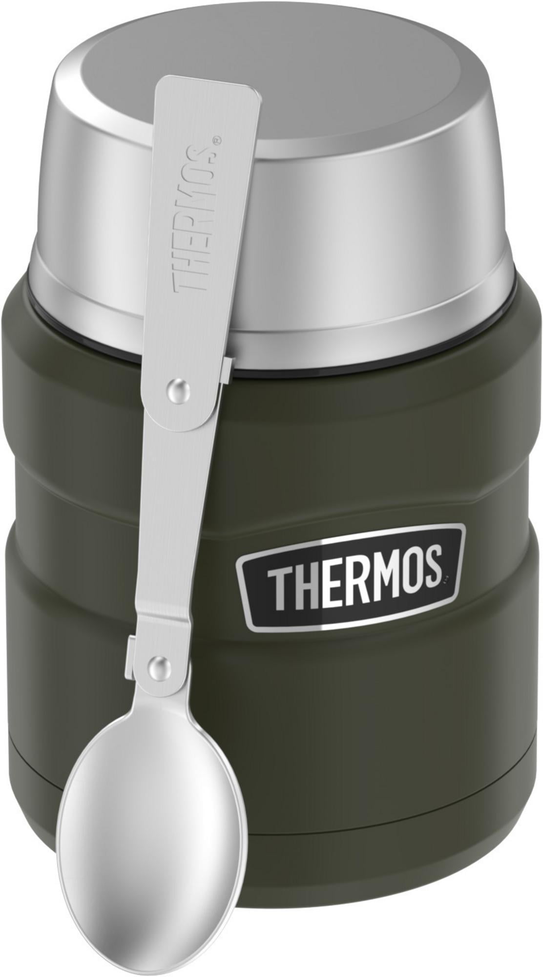 Thermos Stainless King Food Jar with Folding Spoon, Army Green 