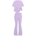 thumbnail image 3 of Tiijoy Girls Outfits Summer Bow Short Sleeve T-Shirt Flared Pants Set, Sizes 7-12, 3 of 3