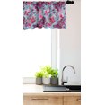 thumbnail image 3 of Ambesonne Summer Valance Pack of 2, Hawaiian Art Jungle Blooms, 54"X12", Dark Magenta and Sky Blue, 3 of 4