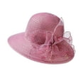 thumbnail image 4 of Hauaitttt Women's New Summer Fisherman Hat Sun Hat Elegant Temperament Sunshade Hat Large Brim Sunscreen Hat International Girl Hat Hard Hat for Women Bulk Winter Hats French Hat with Brooch Party, 4 of 4
