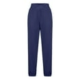 thumbnail image 4 of felwors Women's V Crossover Waist Sweatpants Baggy Y2K Jogger Pants Wide Leg Fleeced Lounge Pants Navy, M, 4 of 6
