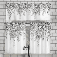 thumbnail image 5 of Alishomtll Kitchen Curtains and Valances Sets Grey Floral Print Kitchen Curtains 3 Piece Set 36 Inches Long,Rod Pocket, 5 of 9