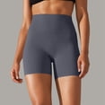 thumbnail image 2 of Biker Shorts Women Double Brushed Solid Color Yoga Shorts High Waist Elastic Compression Three Quarter Length Pants, 2 of 8