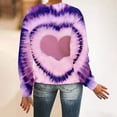 thumbnail image 5 of FAIWAD Women's Tie Dye Pullover Sweatshirts Long Sleeve Round Neck Heart Print Casual Plus Size Sweatshirts, 5 of 6