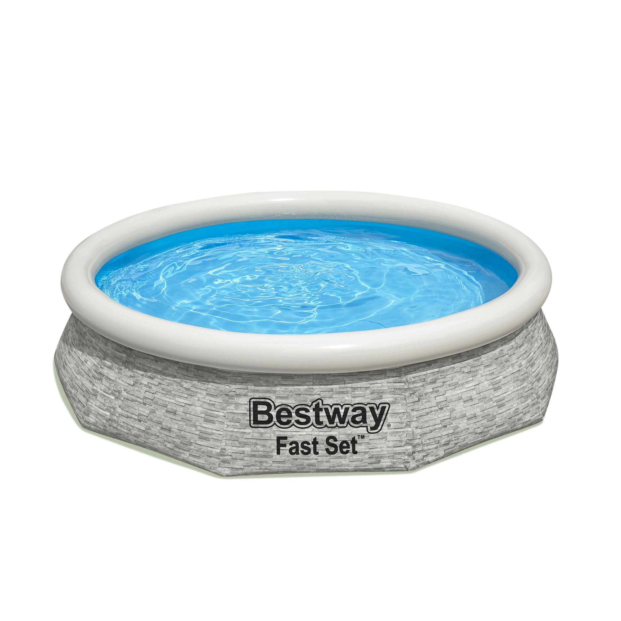 Bestway Fast Set 10' x 26" Stacked Stone Inflatable Swimming Pool Set