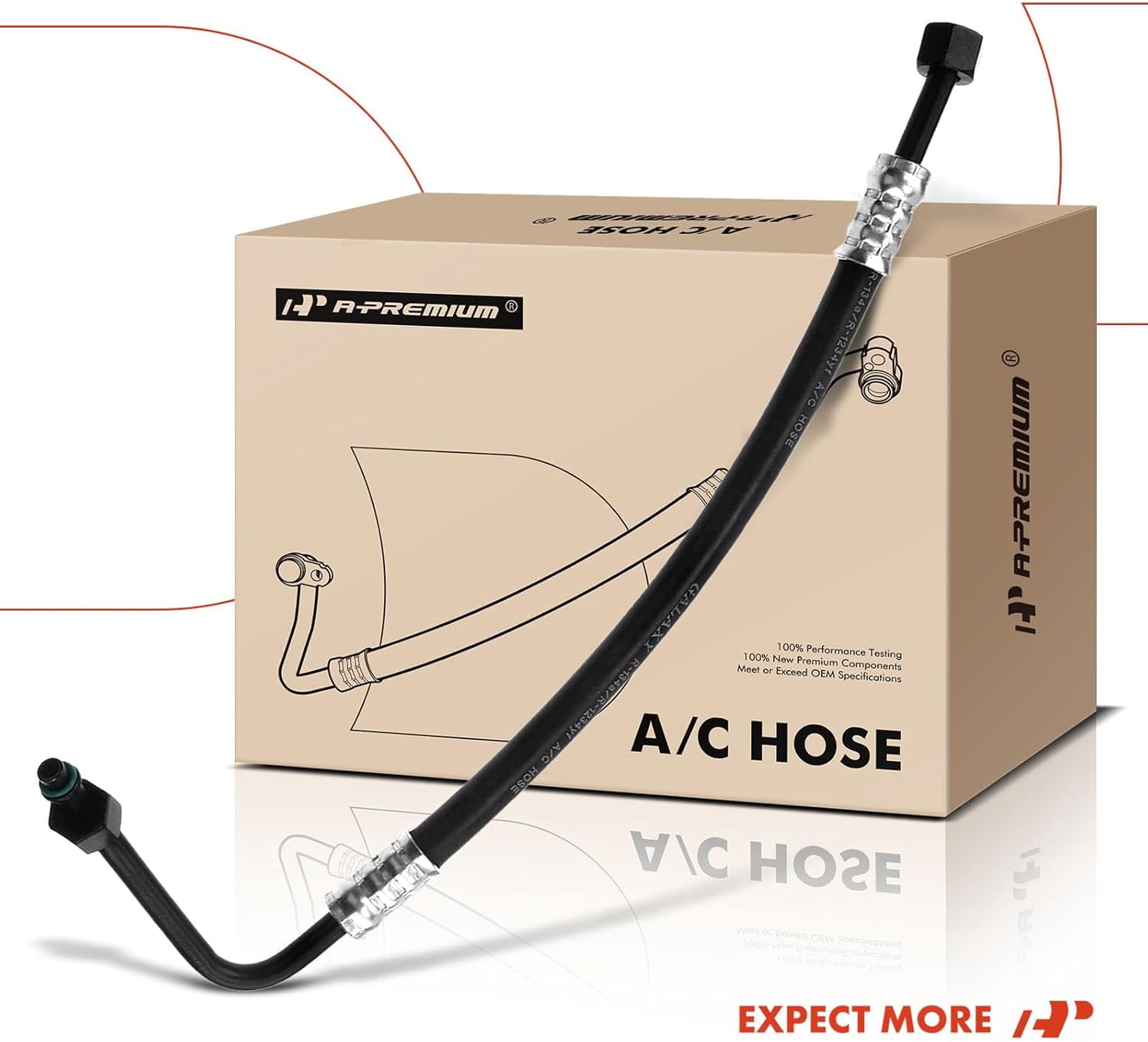 A-Premium A/C Liquid Line Hose Assembly Compatible with Jeep Wrangler 1994-1995 2.5L 4.0L, Condenser to Evap, Without Orifice Tube