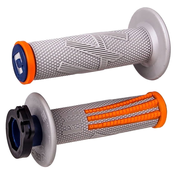 Odi V2 Emig Pro MX Lock-On Grips Grey/Orange/Blue