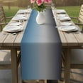 thumbnail image 5 of Grey Ombre Table Runner, Navy Blue Gray Gradient Modern Abstract Art Washable Cotton Linen Table Runners 60 Inches Long, Dresser Scarf Runner for Coffee/TV Stands/Kitchen/Cabinets 13''x60'', 5 of 8