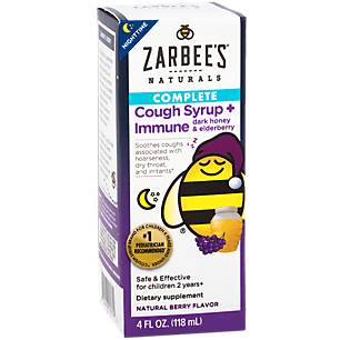 Zarbee's Naturals Children's Nighttime Cough Syrup & Immune Support Liquid - Natural Berry - 4 Fl Oz
