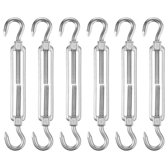 Uxcell 6-Pack Turnbuckle Hook and Hook, M6 Stainless Steel Heavy Turnbuckles Wire Rope Tension Adjustable Tension