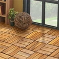 thumbnail image 2 of 27 Pc 12" Acacia Wood Deck Tiles for Patio & Outdoor Flooring - Natural Interlocking Hardwood Tiles, Easy Install, 27 Sq Ft Coverage, 2 of 12