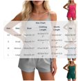 thumbnail image 3 of AherBiu Pajamas Set for Women Soft Comfy Sets Ribbed Cami Tank Tops with Shorts 2 Piece Sleepwear Loungewear, 3 of 5