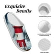 thumbnail image 5 of Picia Circular Lighthouse for Women's Lamb-hug Comfy Fleece House Slippers Memory Foam, Slip-on House Shoes Indoor Outdoor-37/38, 5 of 7